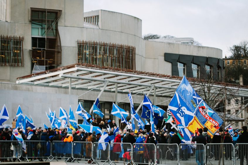 An independence rally at Holyrood
