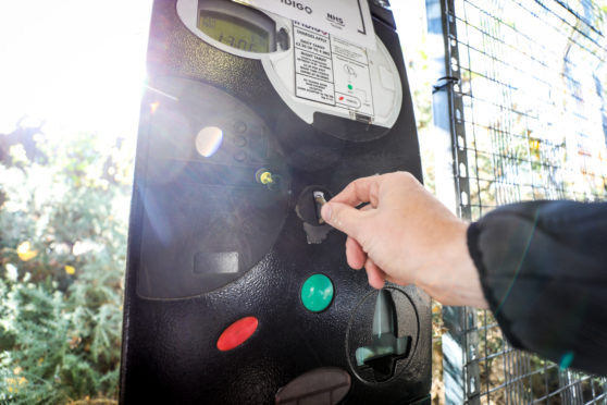 A meter at Ninewells Hospital