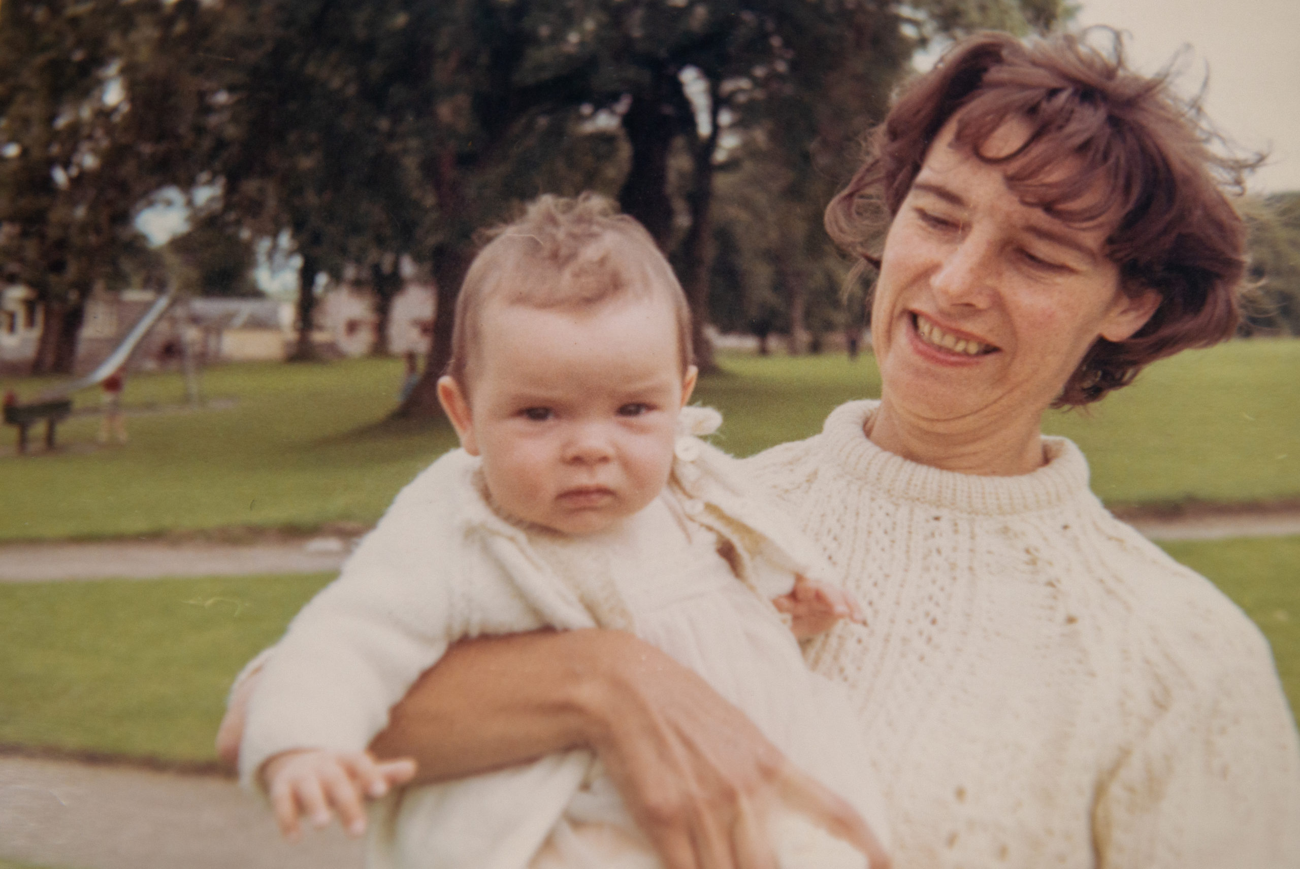 Mum Wynne holds baby Samantha in Glasgow in 1968
