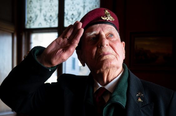 Veteran and former ‘button boy’ Myles Shandley, now 91, in Edinburgh last week