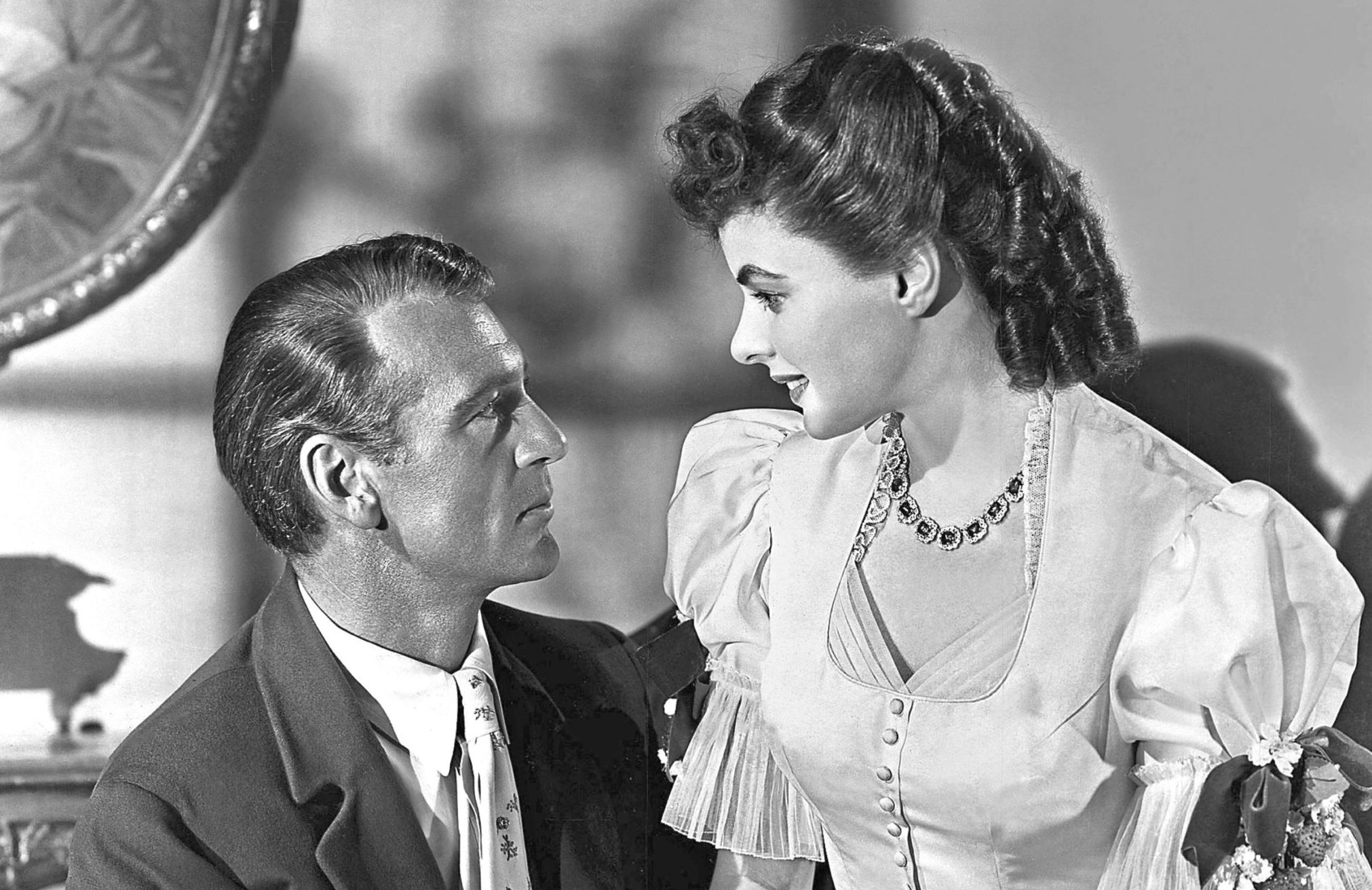 Gary Cooper alongside Ingrid Bergman in Saratoga Trunk