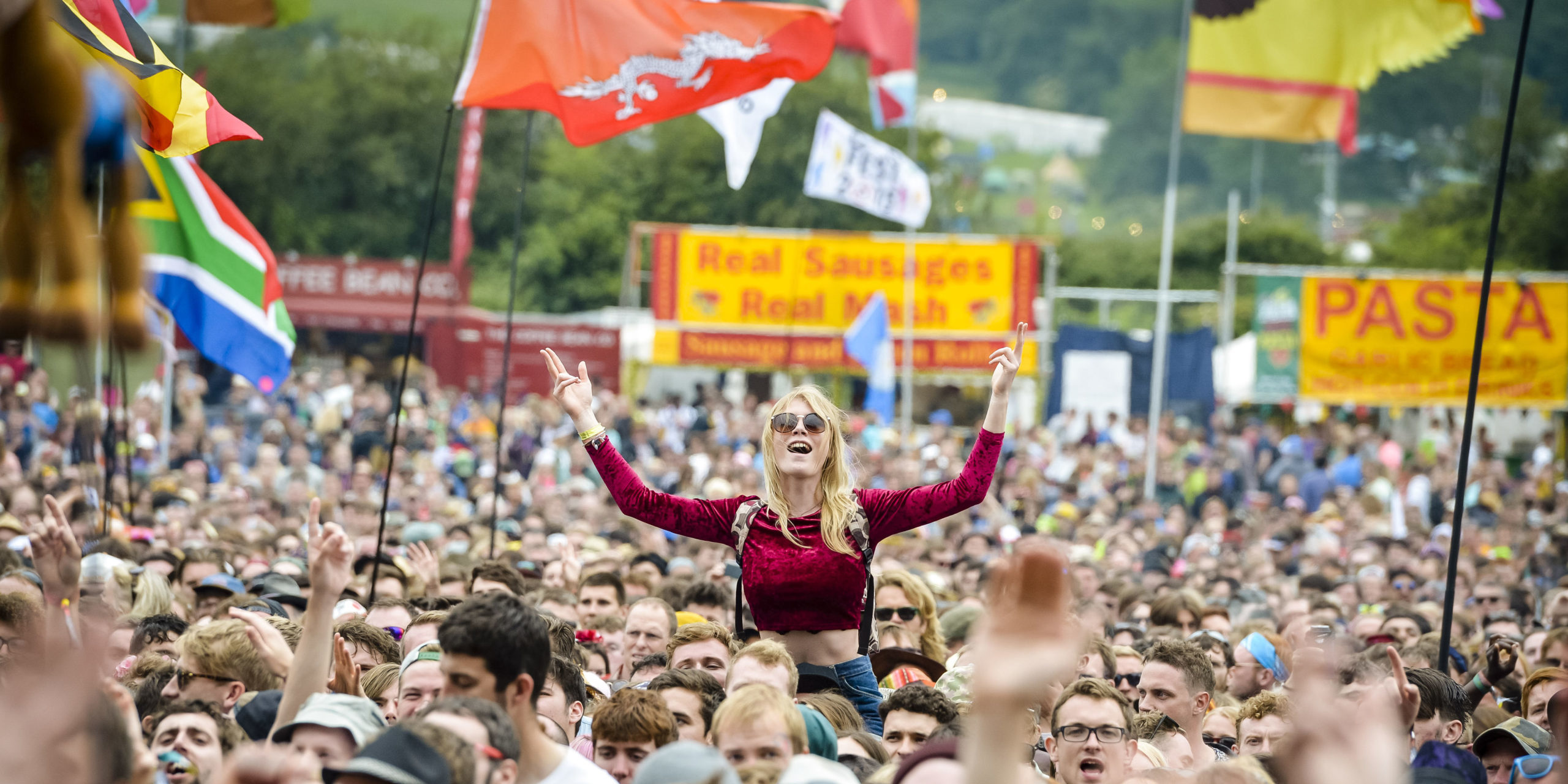 Crowds at Glastonbury Festival