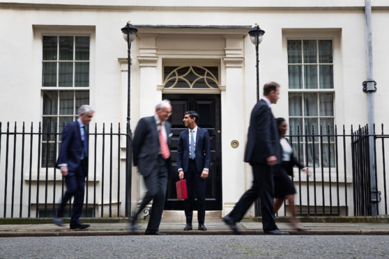 Chancellor Rishi Sunak outside 11 Downing Street