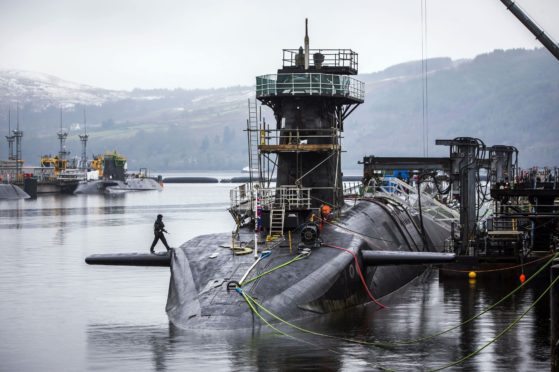 Vanguard-class submarine HMS Vigilant at Faslane