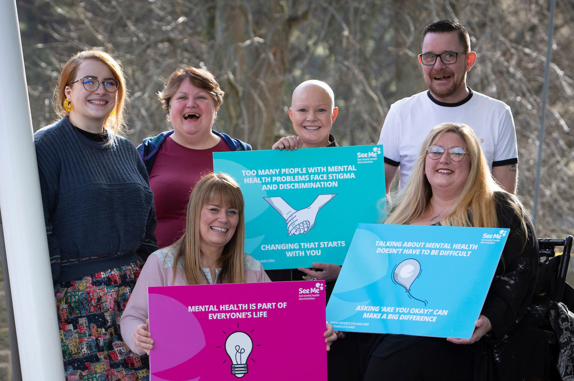 Television presenter Gail Porter (centre) with representatives at the initiative launch