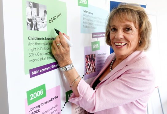 Dame Esther Rantzen, founder of Childline, at the charity's Aberdeen office