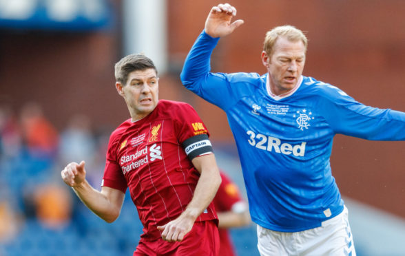 Jorg Albertz went toe-to-toe against Steven Gerrard during a Rangers-Liverpool Legends match at Ibrox last October