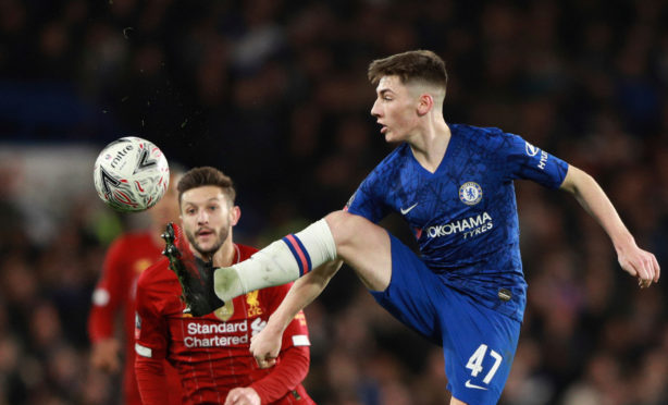 Billy Gilmour in action against Liverpool’s Adam Lallana in midweek