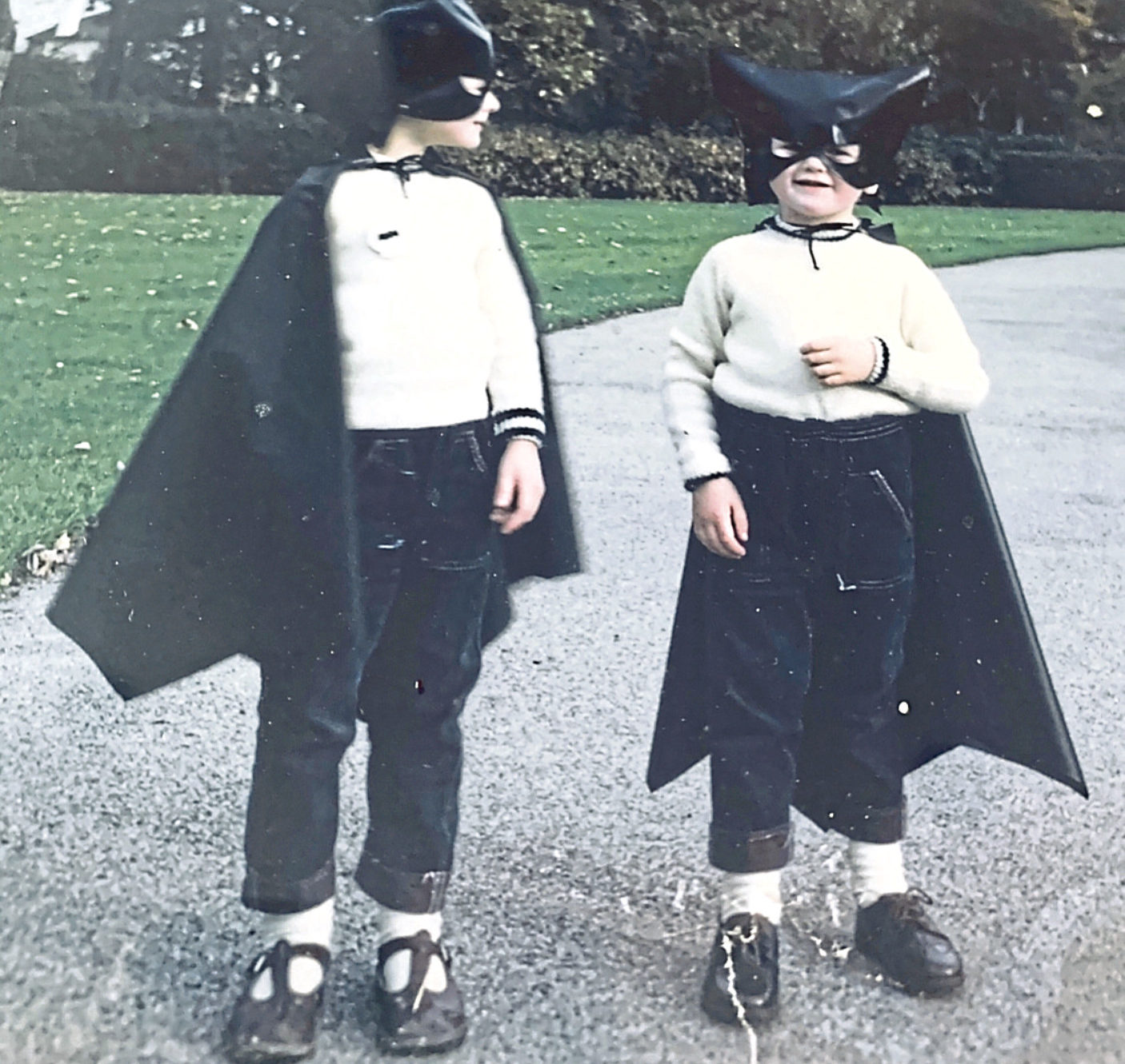 A young Donald MacLeod and his brother Calum in identical Batman costumes