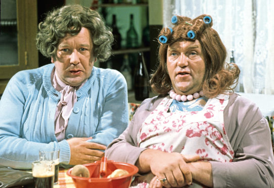 Roy Barraclough (Cissie) and Les Dawson (Ada) in The Les Dawson Show