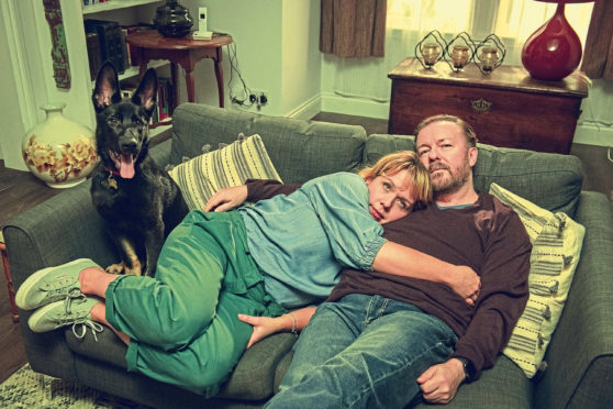 Ricky Gervais and Kerry Godliman in After Life season 2