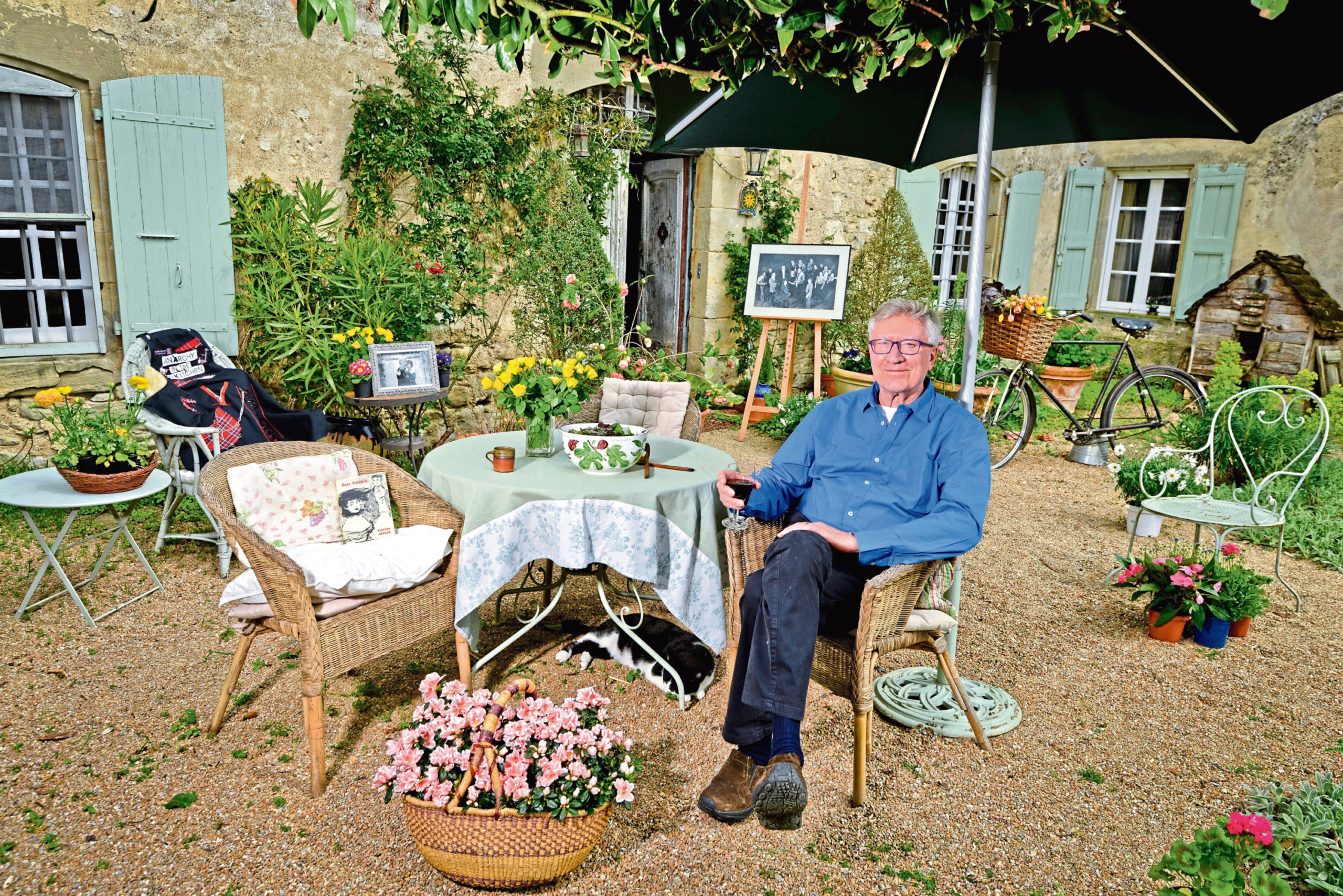 Robin Ellis relaxing in his garden in the South of France