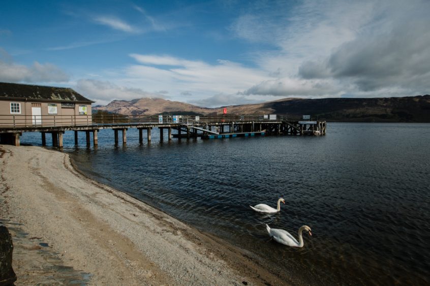 Closed pier in Luss, on Loch Lomond