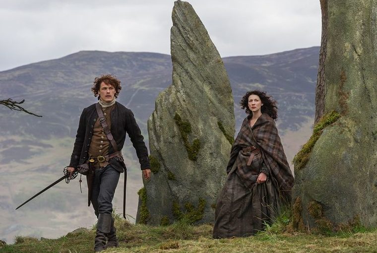 Outlander’s Heughan and Balfe at Clava Cairns