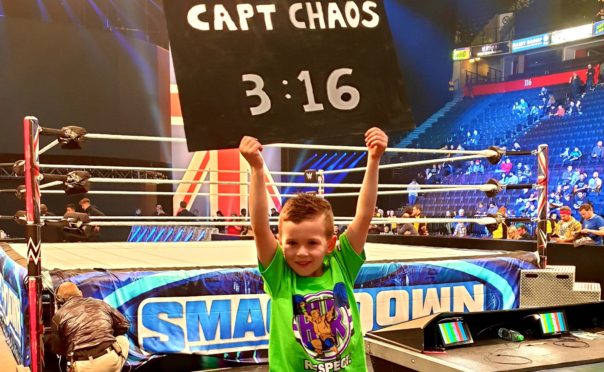 Captain Chaos, a.k.a. Caelan McFaulds at a WWE show