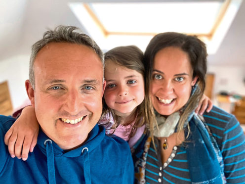 Alex Cole-Hamilton with daughter Darcy and wife Gill