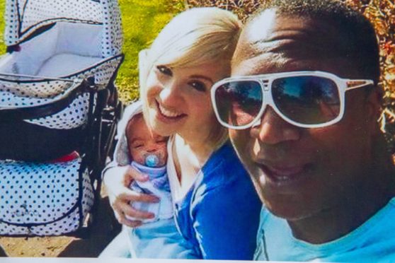 Proud dad Sheku with his partner Colette and their baby Isaac before tragedy struck