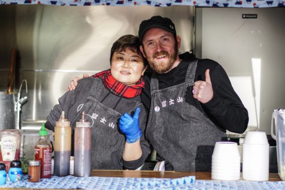 Ian Withers with his wife Chiharu