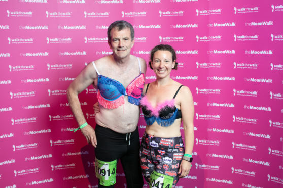 Richard Galloway with Delia Treby, one of his fellow MoonWalk participants