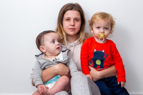 Leigha Collins with sons Hayes and Alfie