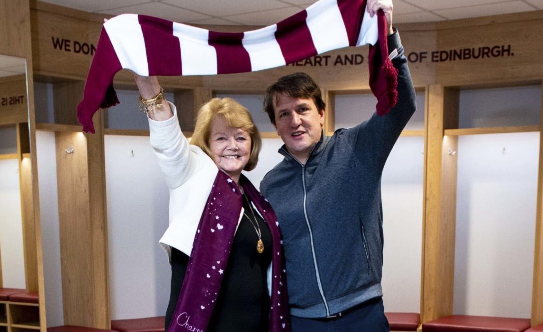 Daniel Stendel with Ann Budge on the German’s arrival at Tynecastle