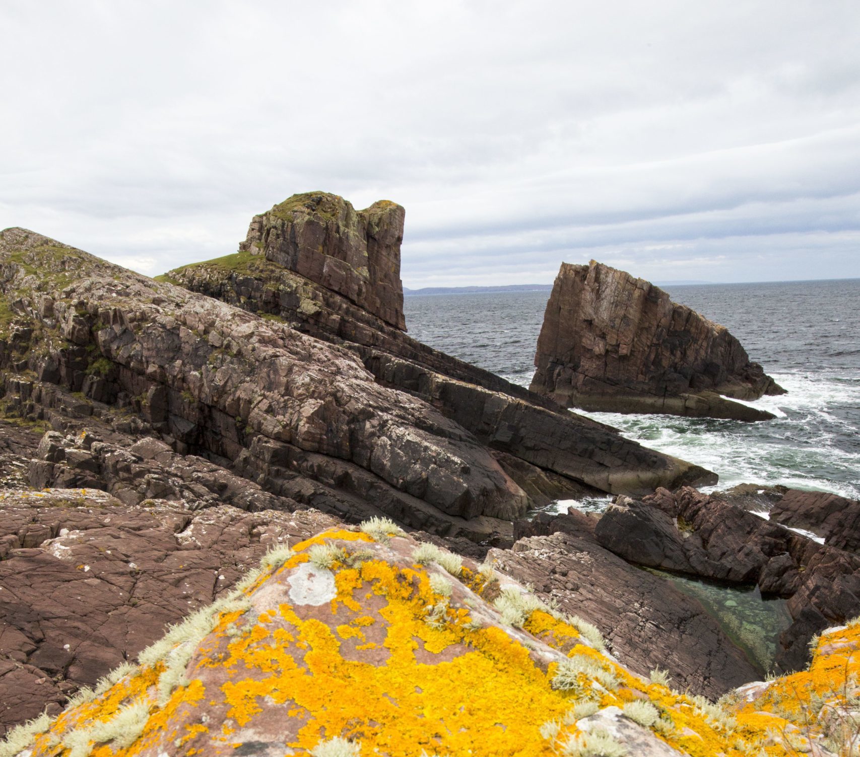 The famous split rock of Clachtoll, in Assynt, Sutherland