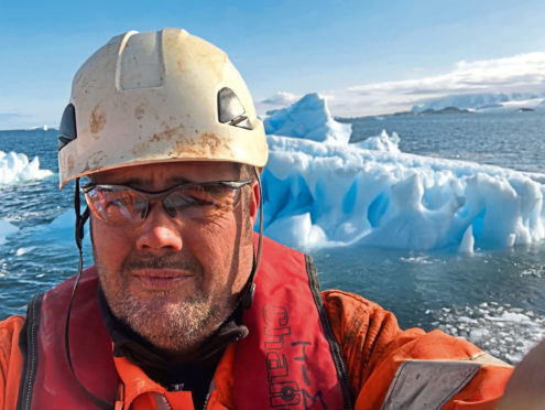 David Simm takes 
a selfie while he is trapped in Antarctica