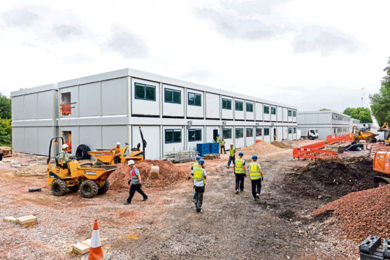 Kensington Aldridge Academy under construction in 2017 - it took just nine weeks to be built