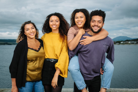 Florence, Madeleine, Juliet and Reuben Joseph in Helensburgh last week as petition to tackle racism in schools gains support