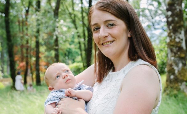 Newborn Seoneidh and mum Natasha happy and healthy at home last week