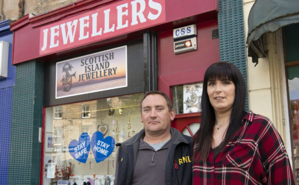 Firms in Oban have been battered as lockdown saw spending plunge hitting firms                        like Shirley and Richard Home’s jewellery shop