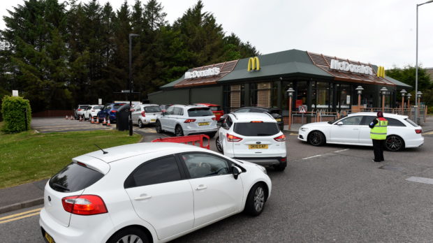 Queue at McDonalds in Bridge of Don