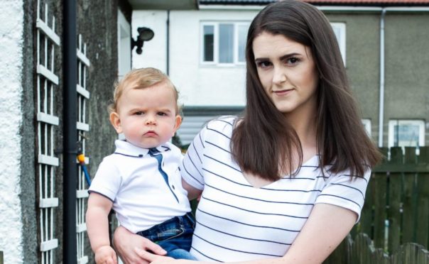 Elisha Donnelly with son Corey in Dumbarton