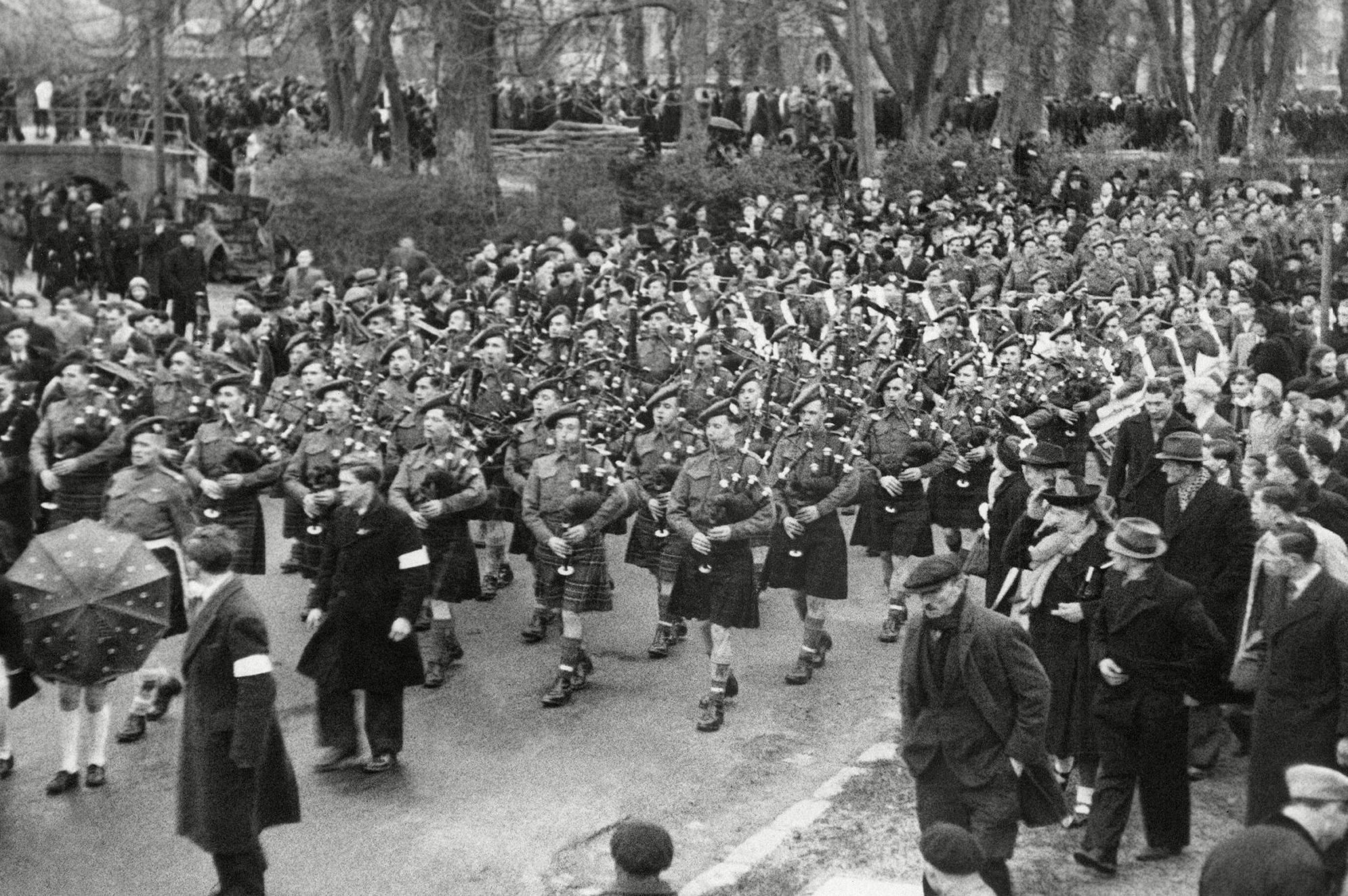 Celebrations after St Valery is recaptured in 1944