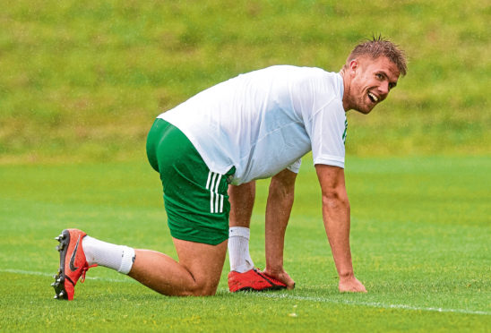 Kristoffer Ajer during a Celtic training session