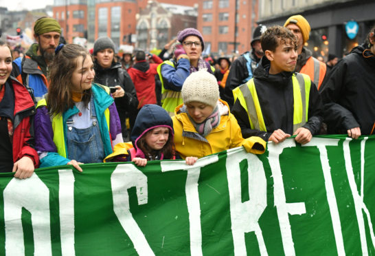 Environmental activist Greta Thunberg during a Bristol Youth Strike 4 Climate protest