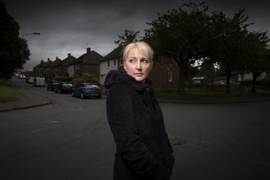 Former resident Nicola Bernard in Park Crescent, Sauchie where her son saw a poltergiest
