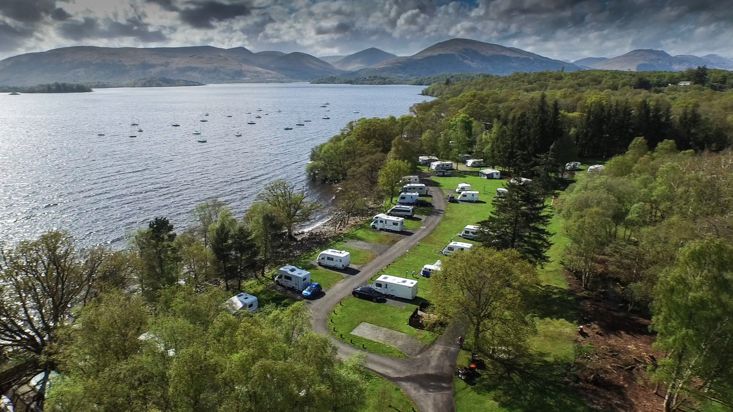 Milarrochy Bay campsite nestles in the Loch Lomond and Trossachs National Park, in the midsts of amazing walks, scenery and wildlife