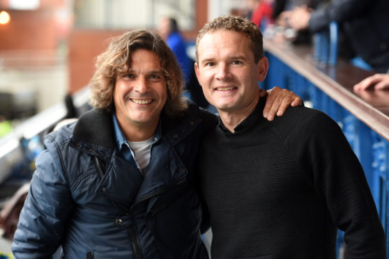 Marco Negri with former Rangers team-mate Jonatan Johansson – the man the Italian credits with discovering Morelos