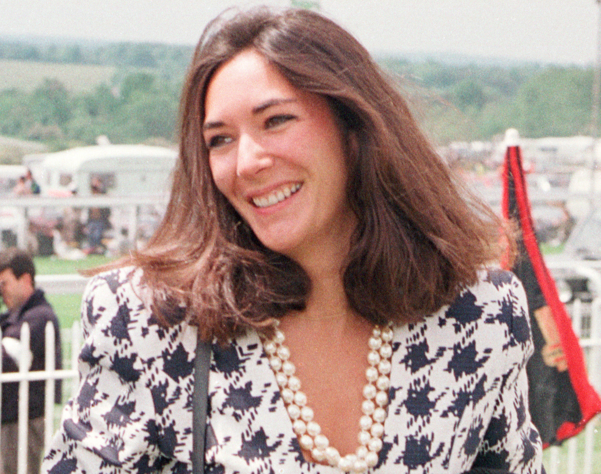 Ghislaine Maxwell pictured arriving at Epsom races in 1991
