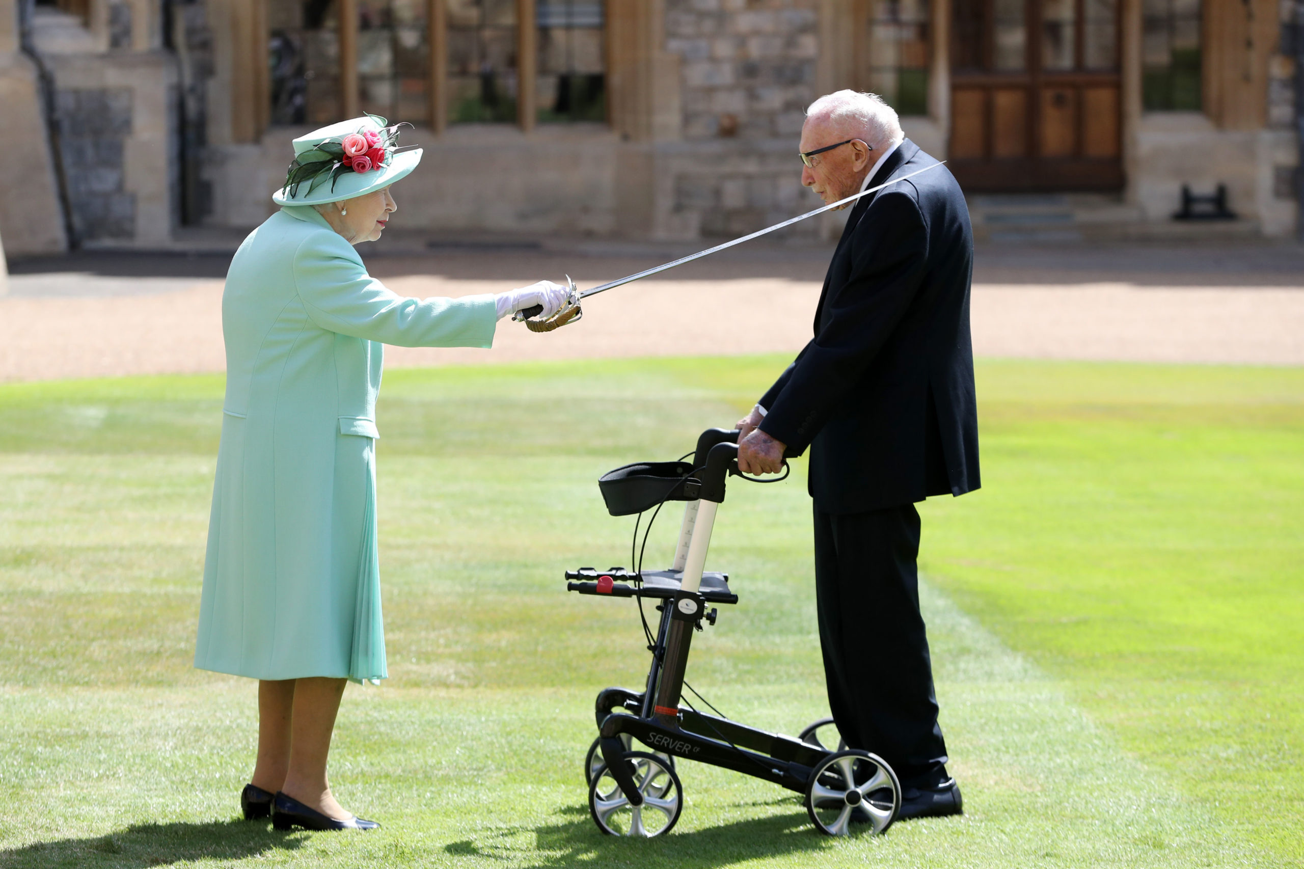 Captain Sir Tom Moore receives his knighthood