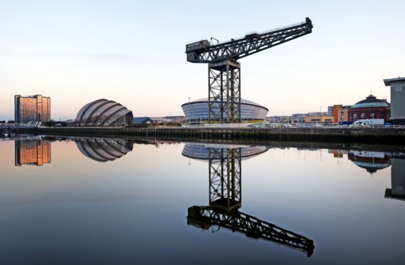 The Finnieston Crane sits alongside other Glasgow landmarks including the Armadillo and SSE Hydro