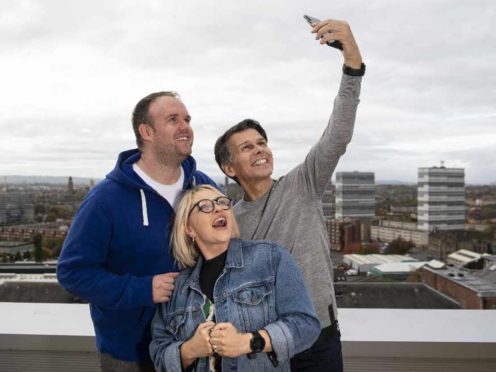 Lynne Hogan and Paul Harper with Robin Galloway