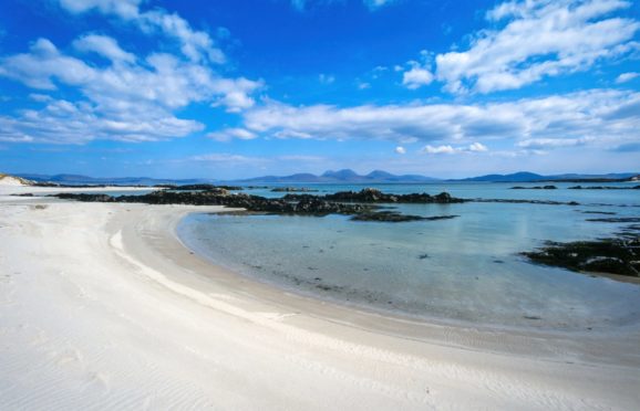 White sandy beach near the Strand on Colonsay