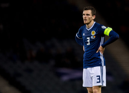 Andy Robertson in action for Scotland