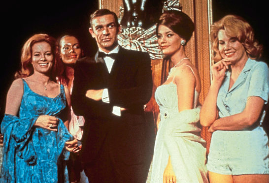 Luciana Paluzzi, far left, with Sir Sean in Thunderball