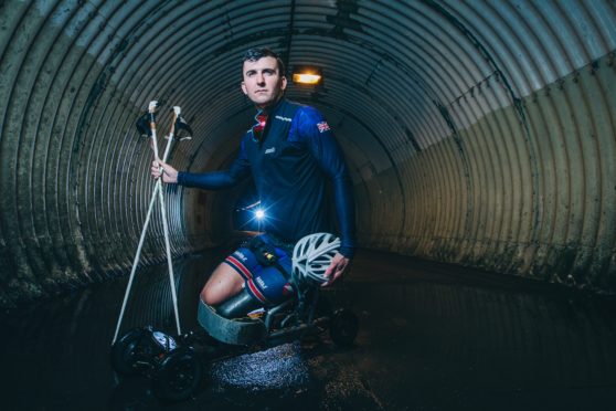 Callum Deboys pictured training in Alloway, Ayrshire, last week as he pursues Paralympics dream