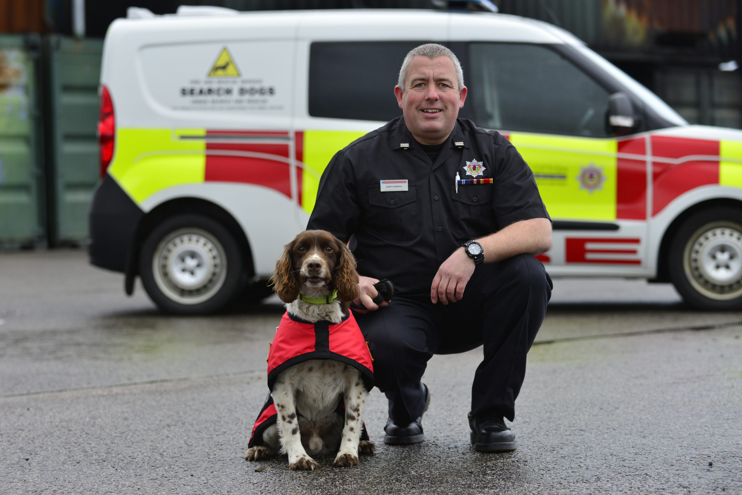 Rescue dog Diesel and handler Gary