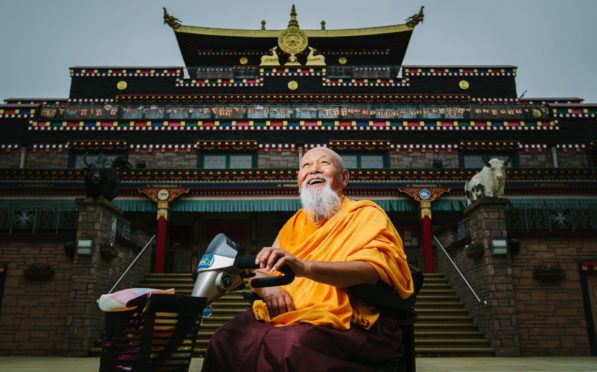 Lama Yeshe Losal Rinpoche at the Buddhist monastery he set up in Eskdalemuir with his brother Akong