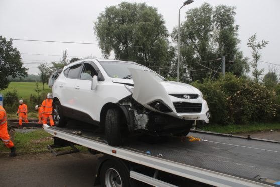 Damage to the car after the incident